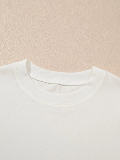 Trendsi Floral Puff Sleeve Round Neck T-Shirt
